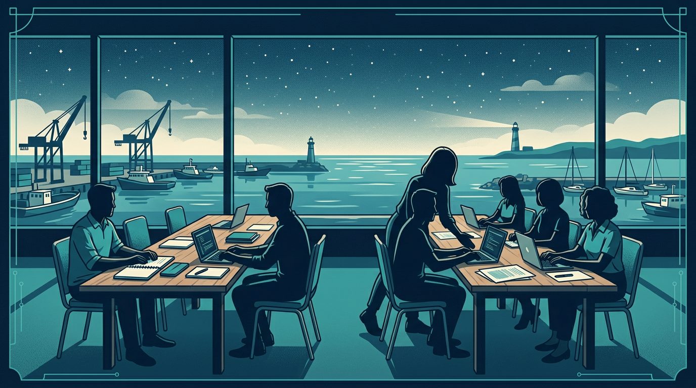 Original illustration for the small maritime organisation project