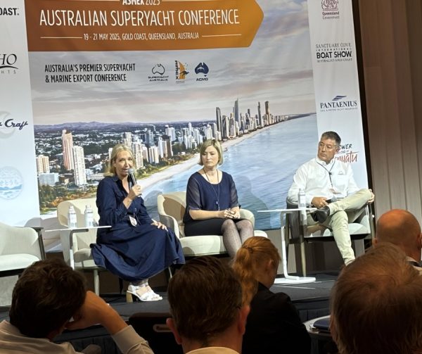 Agustin on the panel at the Australian Superyacht Conference.