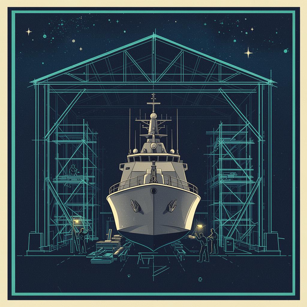 Editorial illustration from the published AI planning for a vessel builder account
